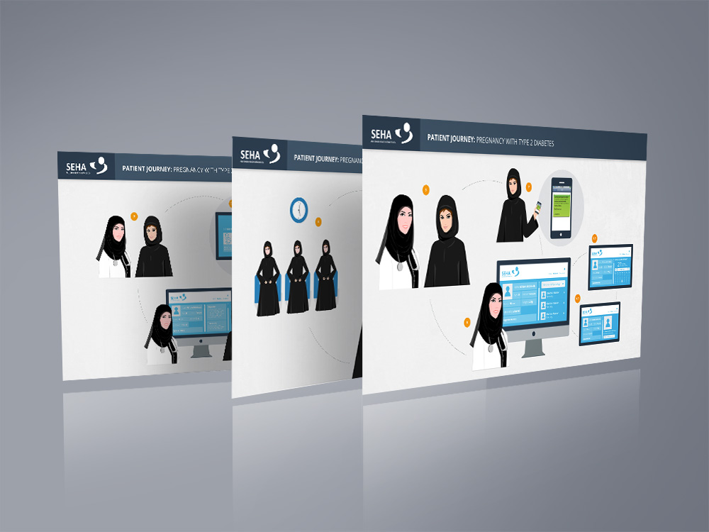 SEHA Web Portal User Experience Illustrations